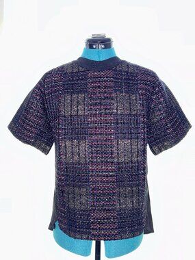Phillip Lim black, gold, blue and red embroidered top, Size 2